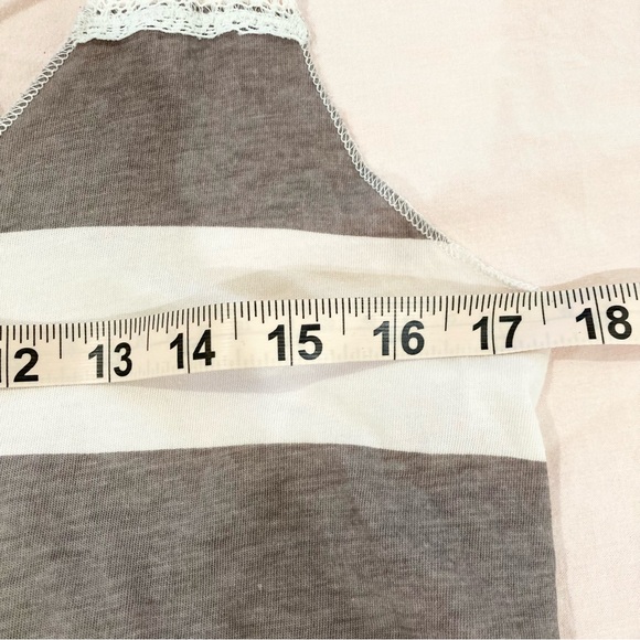 Free People boho We the Free striped lace tank top cream blush and taupe - Picture 10 of 10